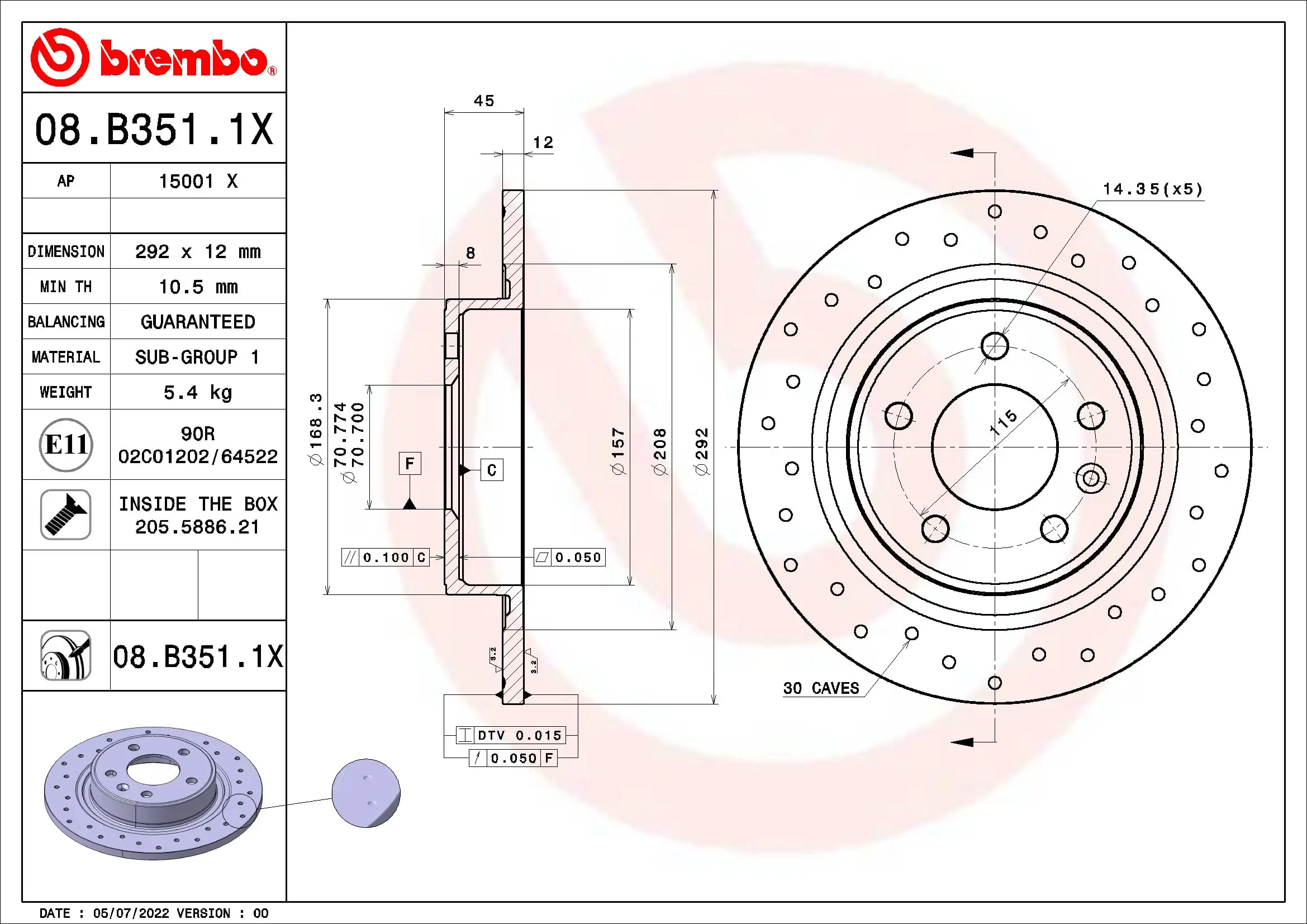 AP féktárcsa - 15001 X - TothCarparts