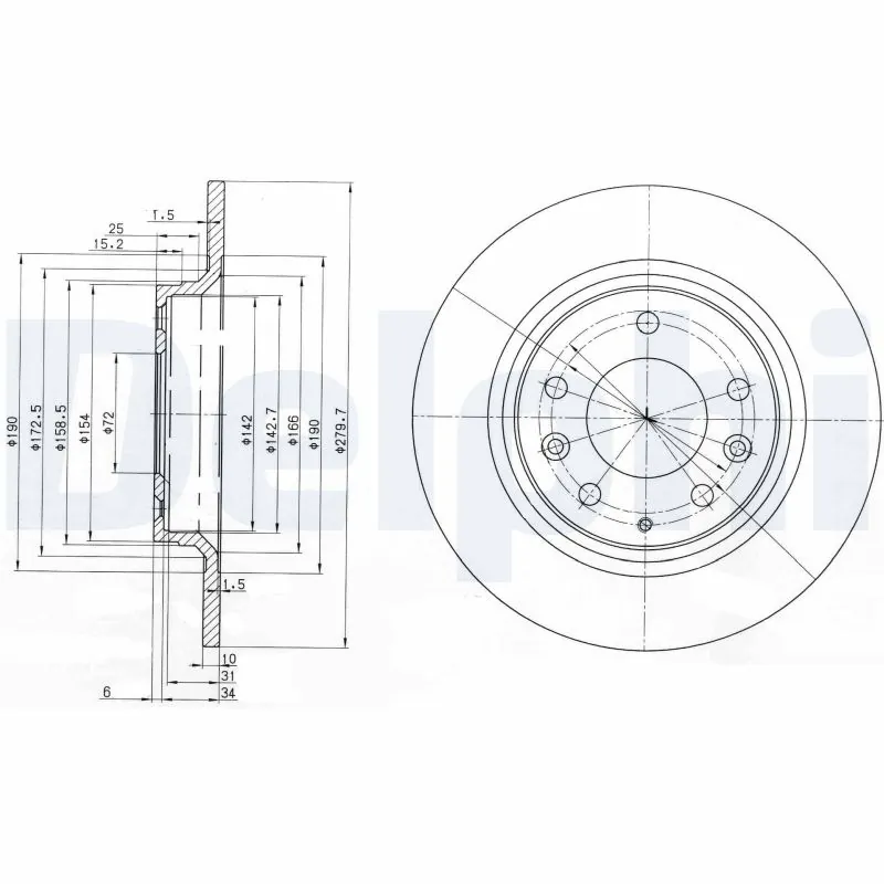 DELPHI féktárcsa - BG3875C-18B1 - TothCarparts