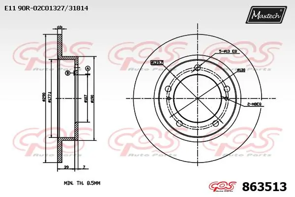 MAXTECH féktárcsa - 863513 - TothCarparts