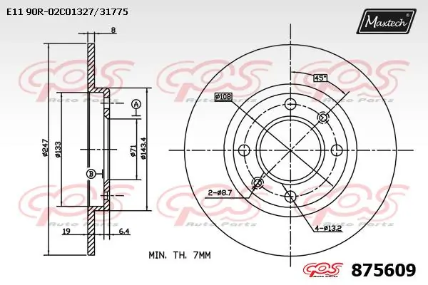 MAXTECH féktárcsa - 875609 - TothCarparts