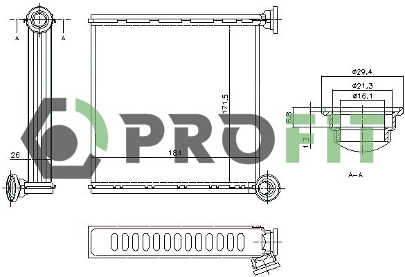 PROFIT Hőcserélő, belső tér fűtés - 1760-0012 - TothCarparts