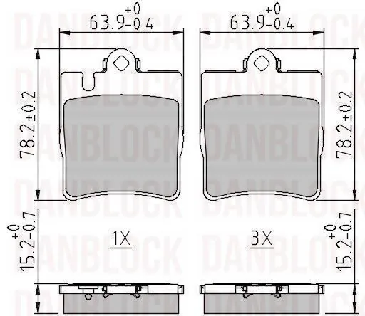 DANBLOCK fékbetétkészlet, tárcsafék - DB 510361 - TothCarparts