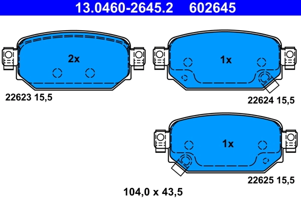 ATE fékbetétkészlet, tárcsafék - 13.0460-2645.2 - TothCarparts