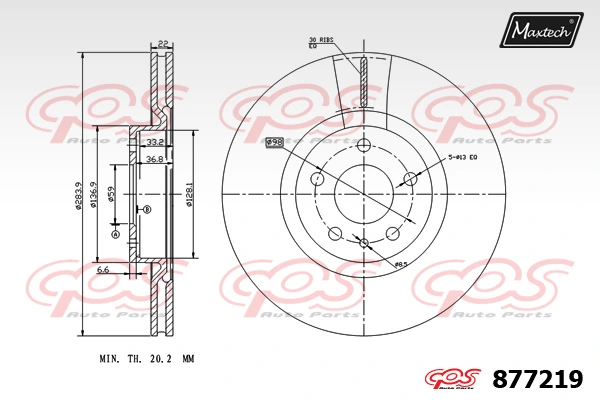 MAXTECH féktárcsa - 877219 - TothCarparts