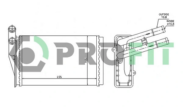 PROFIT Hőcserélő, belső tér fűtés - PR 0018N1 - TothCarparts