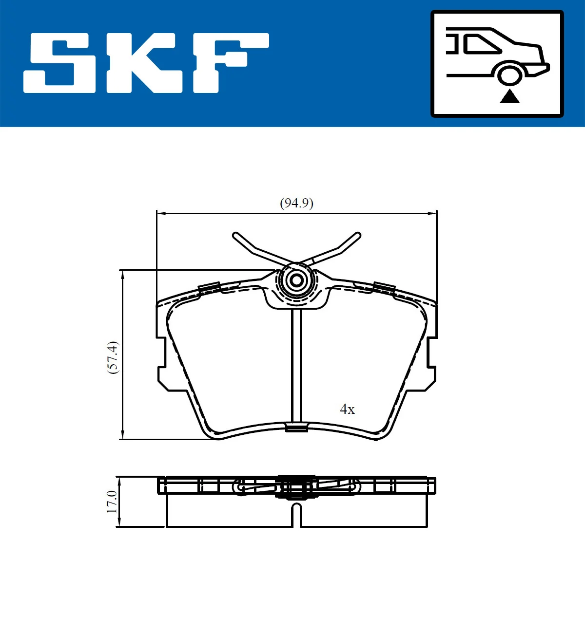 SKF fékbetétkészlet, tárcsafék - VKBP 90983 - TothCarparts