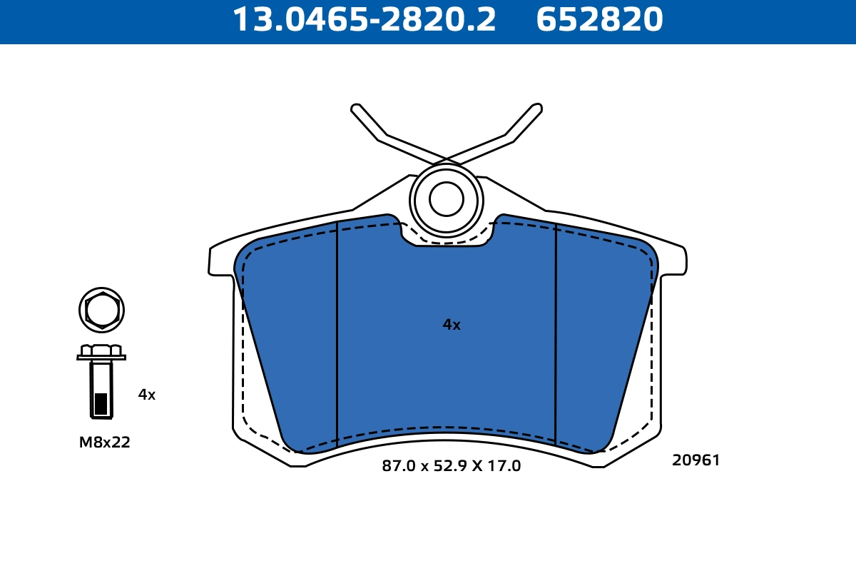 ATE-APAC fékbetétkészlet, tárcsafék - 13.0465-2820.2 - TothCarparts