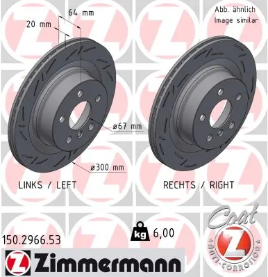 ZIMMERMANN féktárcsa - 150.2966.53 - TothCarparts