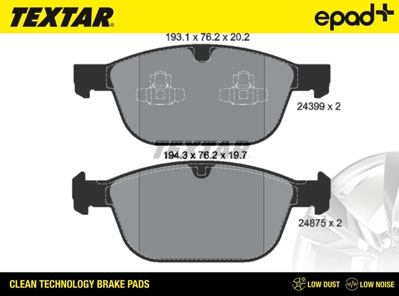 TEXTAR fékbetétkészlet, tárcsafék - 2439901CP - TothCarparts