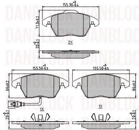 DANBLOCK fékbetétkészlet, tárcsafék - DB 511487 - TothCarparts
