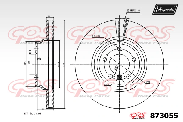 MAXTECH féktárcsa - 873055 - TothCarparts