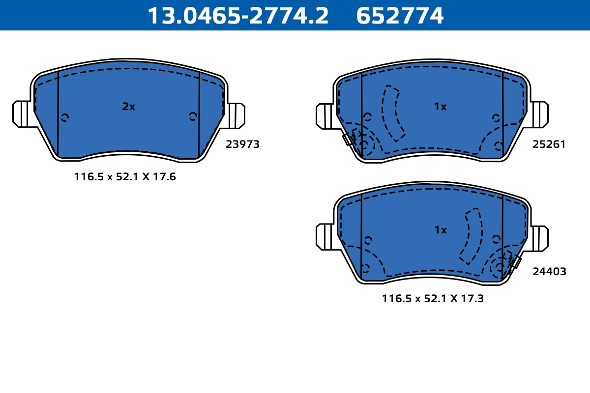 ATE-APAC fékbetétkészlet, tárcsafék - 13.0465-2774.2 - TothCarparts