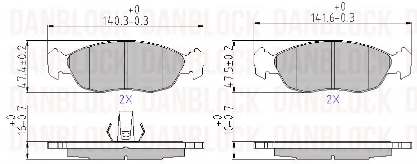 DANBLOCK fékbetétkészlet, tárcsafék - DB 510304 - TothCarparts