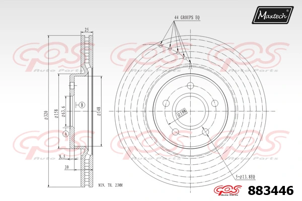 MAXTECH féktárcsa - 883446 - TothCarparts