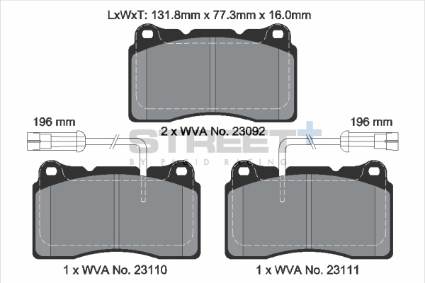 PAGID Racing fékbetétkészlet, tárcsafék - T8017SP2001 - TothCarparts