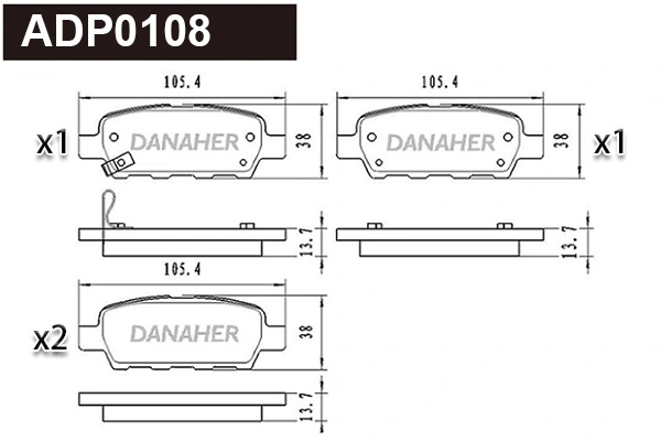DANAHER fékbetétkészlet, tárcsafék - ADP0108 - TothCarparts