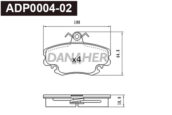 DANAHER fékbetétkészlet, tárcsafék - ADP0004-02 - TothCarparts