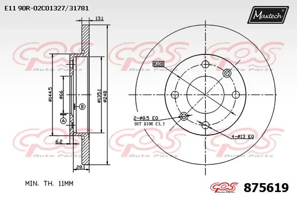 MAXTECH féktárcsa - 875619 - TothCarparts