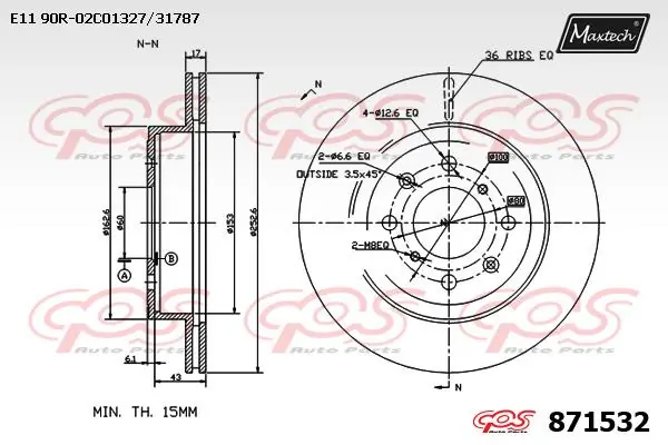 MAXTECH féktárcsa - 871532 - TothCarparts