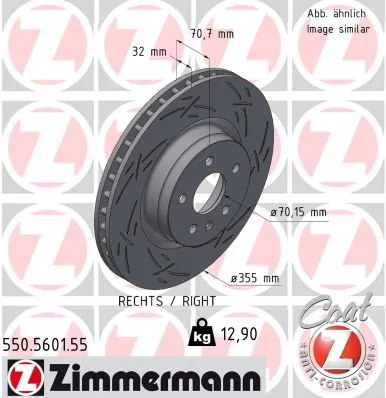 ZIMMERMANN féktárcsa - 550.5601.55 - TothCarparts