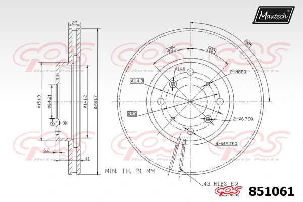 MAXTECH féktárcsa - 851061 - TothCarparts
