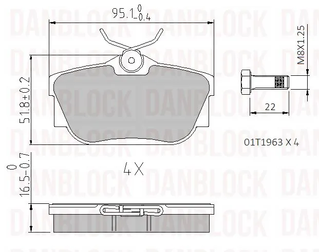 DANBLOCK fékbetétkészlet, tárcsafék - DB 510396 - TothCarparts