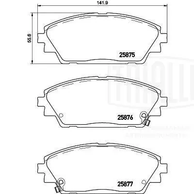TRIALLI fékbetétkészlet, tárcsafék - PF 4264 - TothCarparts