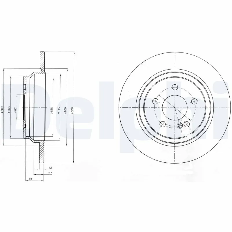 DELPHI féktárcsa - BG4298C-18B1 - TothCarparts