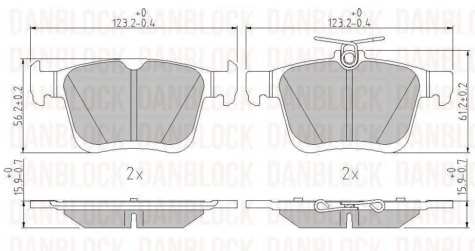 DANBLOCK fékbetétkészlet, tárcsafék - DB 511182 - TothCarparts