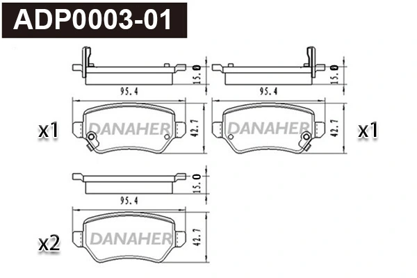 DANAHER fékbetétkészlet, tárcsafék - ADP0003-01 - TothCarparts