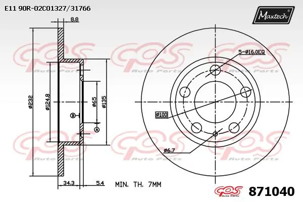 MAXTECH féktárcsa - 871040 - TothCarparts