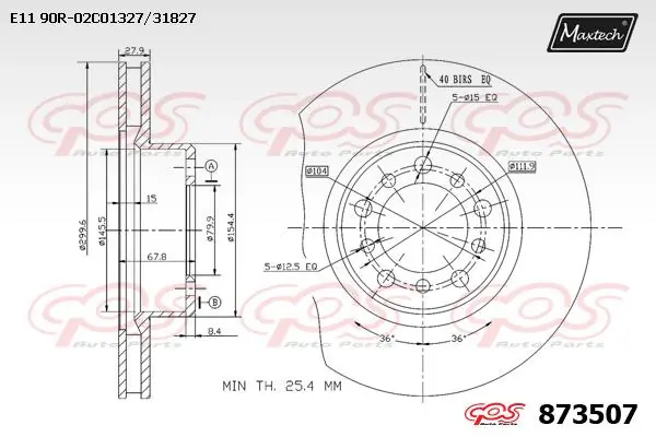 MAXTECH féktárcsa - 873507 - TothCarparts