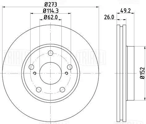TRIALLI féktárcsa - DF 270064 - TothCarparts