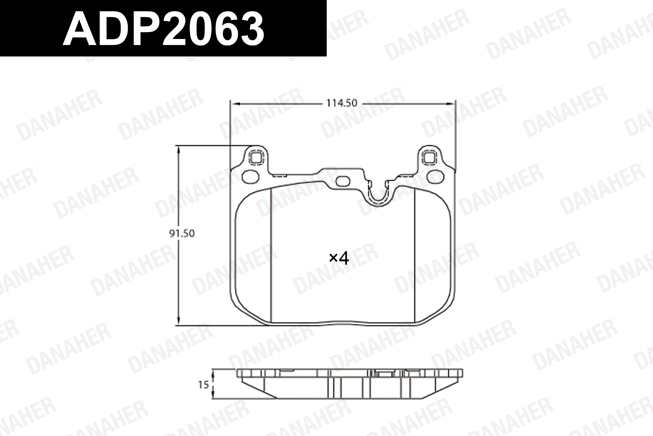 DANAHER fékbetétkészlet, tárcsafék - ADP2063 - TothCarparts