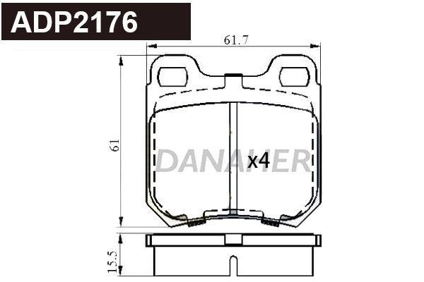 DANAHER fékbetétkészlet, tárcsafék - ADP2176 - TothCarparts