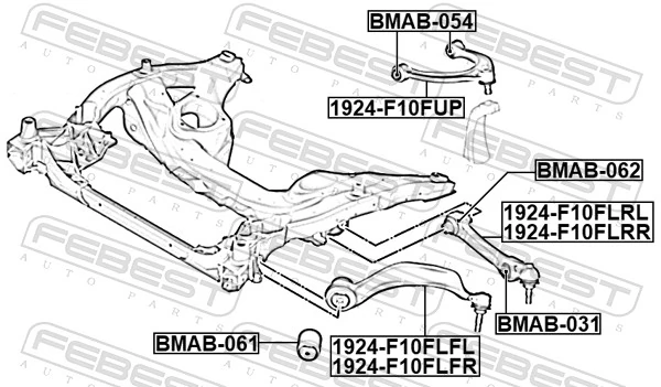 FEBEST lengőkar, kerékfelfüggesztés - 1924-F10FLFR - TothCarparts