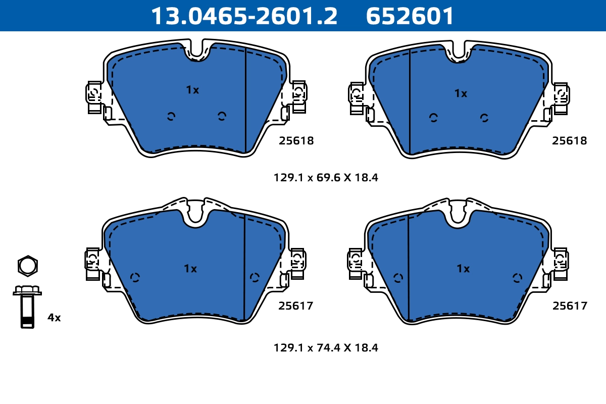 ATE-APAC fékbetétkészlet, tárcsafék - 13.0465-2601.2 - TothCarparts