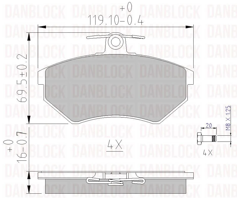 DANBLOCK fékbetétkészlet, tárcsafék - DB 510158 - TothCarparts