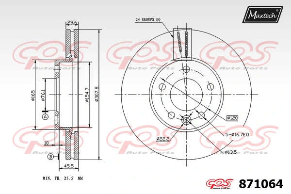 MAXTECH féktárcsa - 871064 - TothCarparts