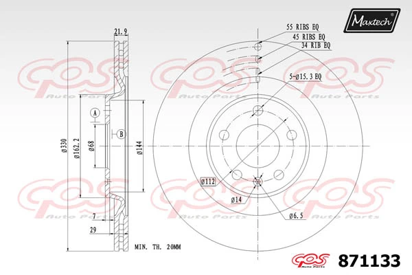 MAXTECH féktárcsa - 871133 - TothCarparts