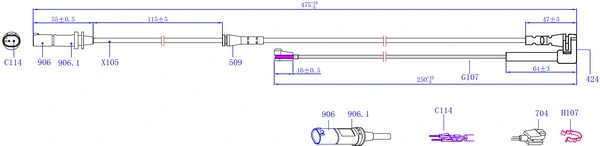 Hi-Q figyelmezető kontaktus, fékbetétkopás - SWS1621 - TothCarparts