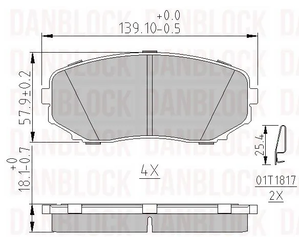 DANBLOCK fékbetétkészlet, tárcsafék - DB 511253 - TothCarparts