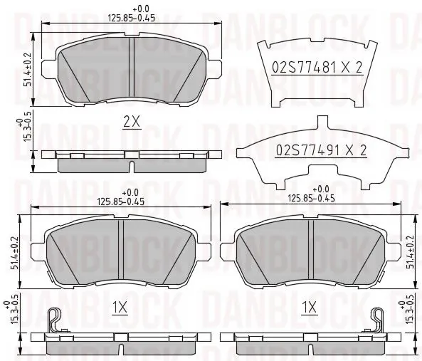 DANBLOCK fékbetétkészlet, tárcsafék - DB 510785 - TothCarparts