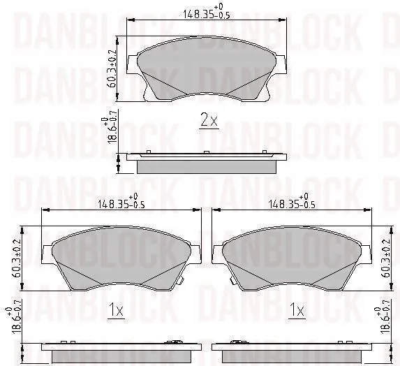 DANBLOCK fékbetétkészlet, tárcsafék - DB 510759 - TothCarparts