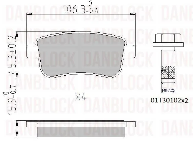 DANBLOCK fékbetétkészlet, tárcsafék - DB 510764 - TothCarparts