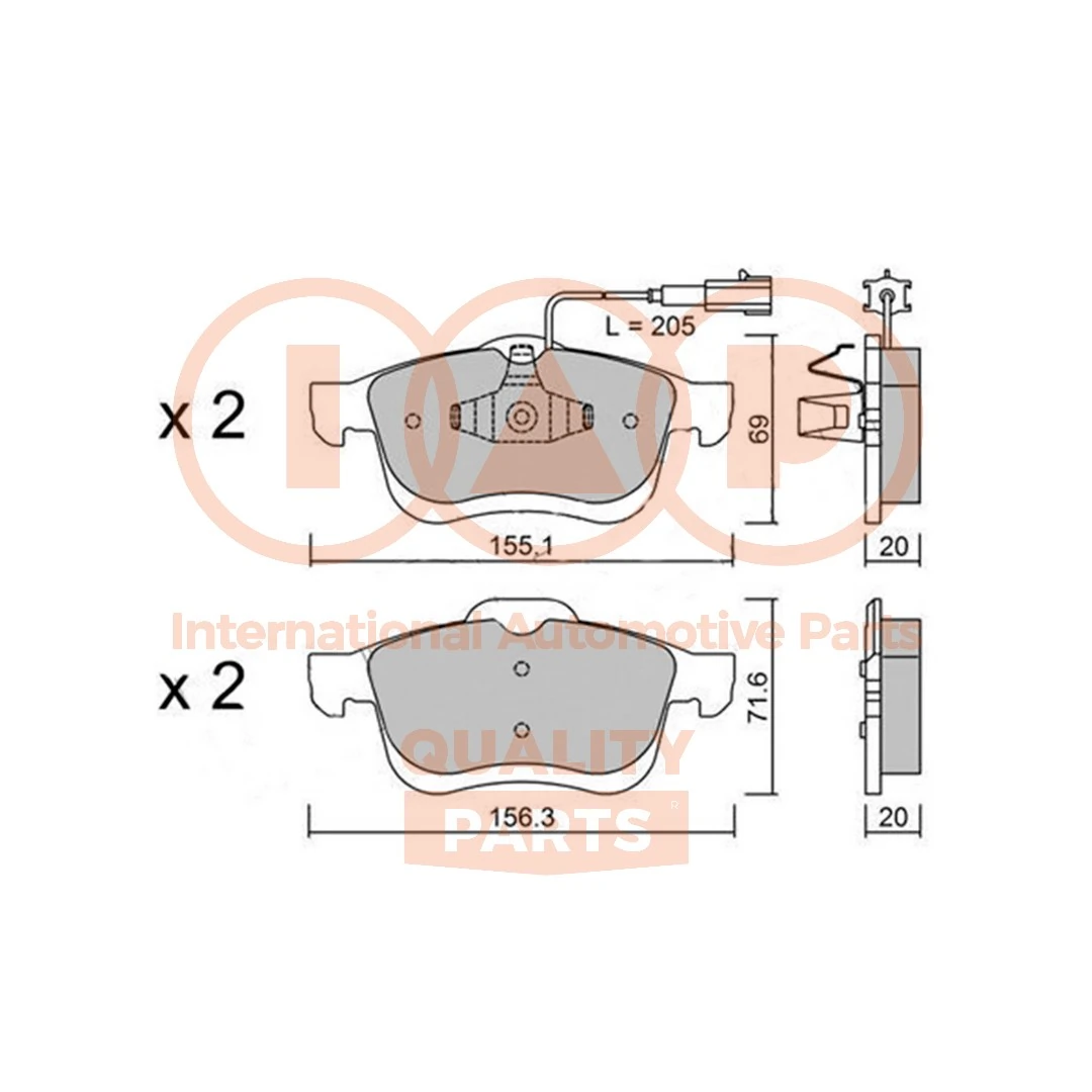 IAP QUALITY PARTS fékbetétkészlet, tárcsafék - 704-08051P - TothCarparts