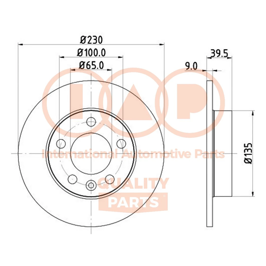 IAP QUALITY PARTS féktárcsa - 709-50043 - TothCarparts