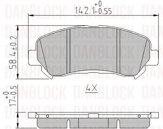 DANBLOCK fékbetétkészlet, tárcsafék - DB 510520 - TothCarparts