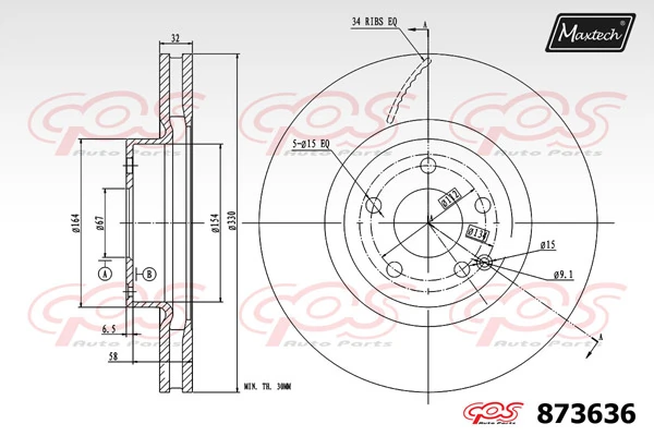MAXTECH féktárcsa - 873636 - TothCarparts