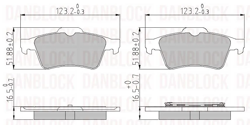 DANBLOCK fékbetétkészlet, tárcsafék - DB 510379 - TothCarparts